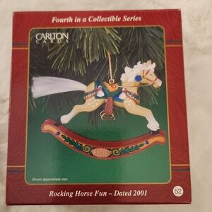 Vintage & Rare Carlton Cards Rocking Horse Ornament - 2001